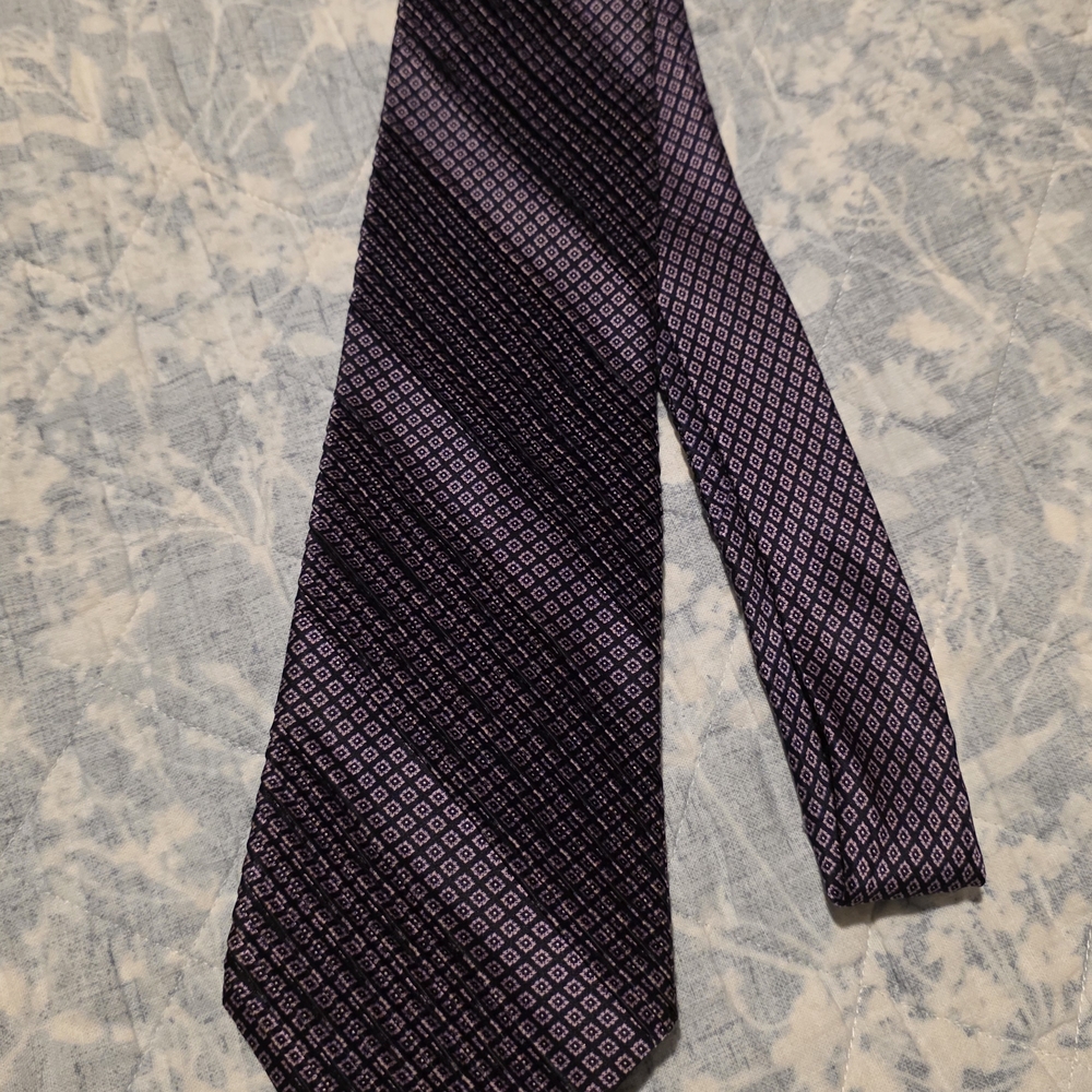 Stefano Ricci Geometric Purple Tie Pleated